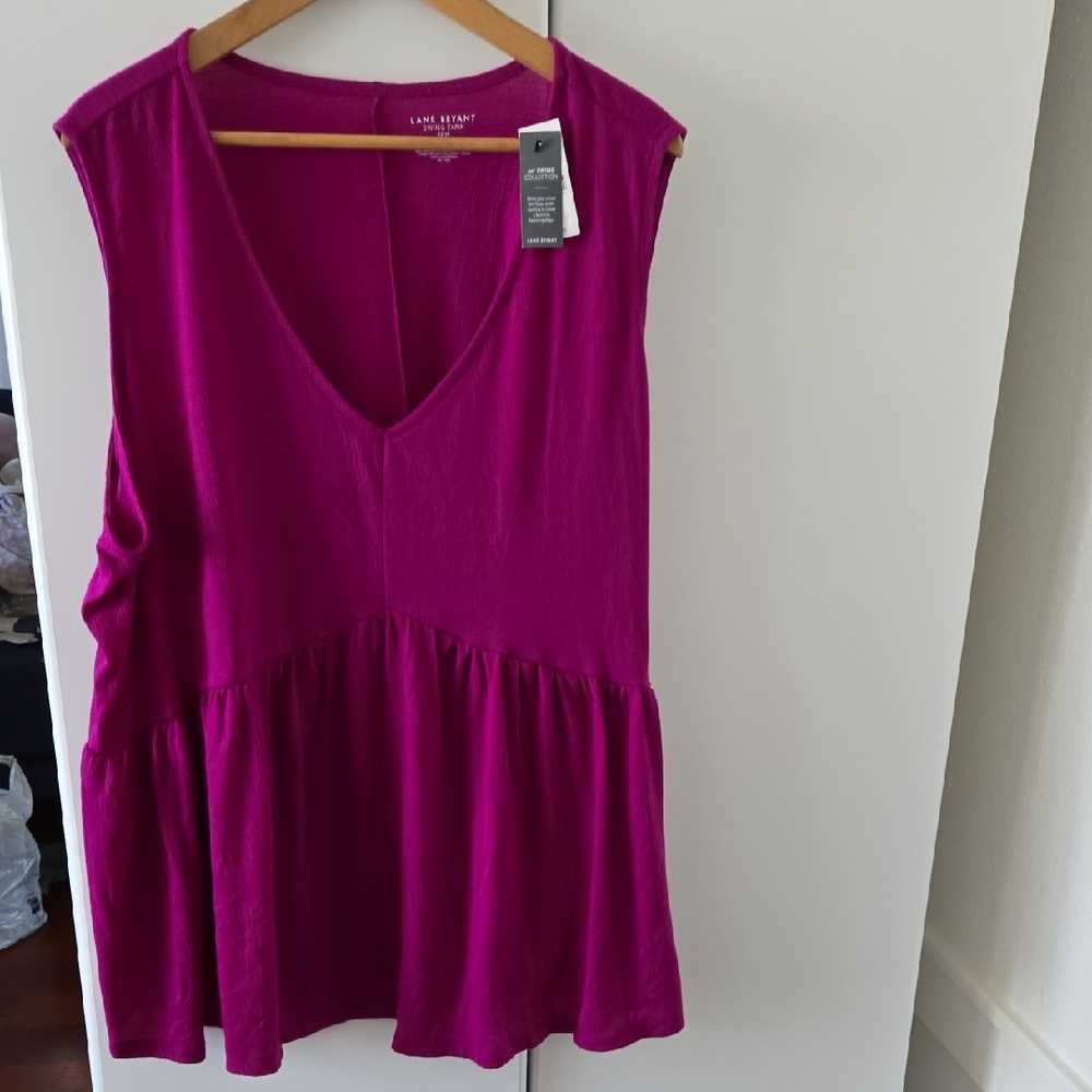 Lane Bryant Pink Peplum Tank Blouse